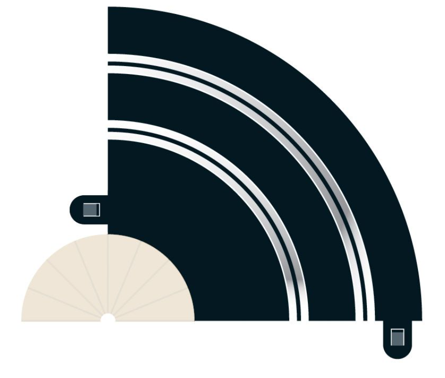 Radius 1 Hairpin Curve 90° x 2