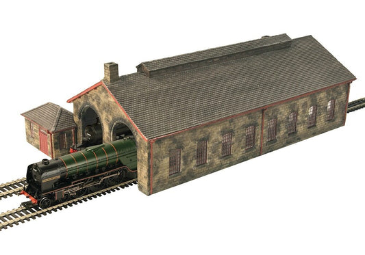 Two Road Stone Engine Shed - Red