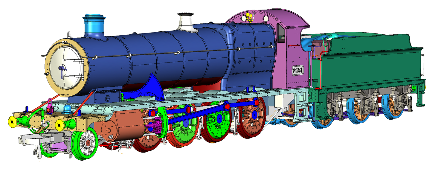 Class 28xx / 2884 2831 Lined Great Western Green 2-8-0 Steam Locomotive