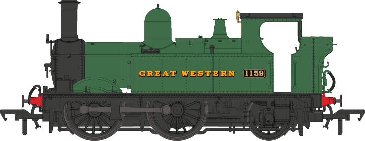 GWR 517 Class 0-4-2 1159 G.W. Green 'Great Western' Steam Locomotive - DCC Fitted