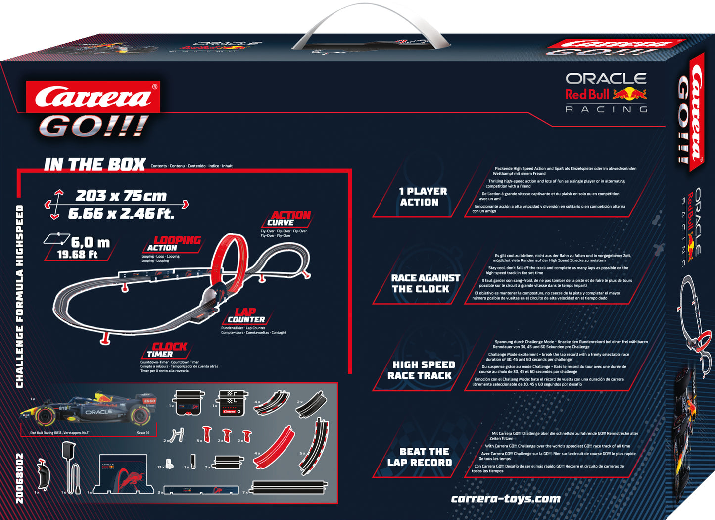 Carrera GO!!! Formula High Speed - Challenger Single-Lane Racetrack (6.0m) F1 Verstappen