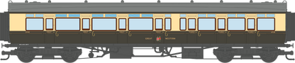 4P-021-502 GWR Corridor Toplight 1947 Chocolate & Cream Great Western Composite LH 6938