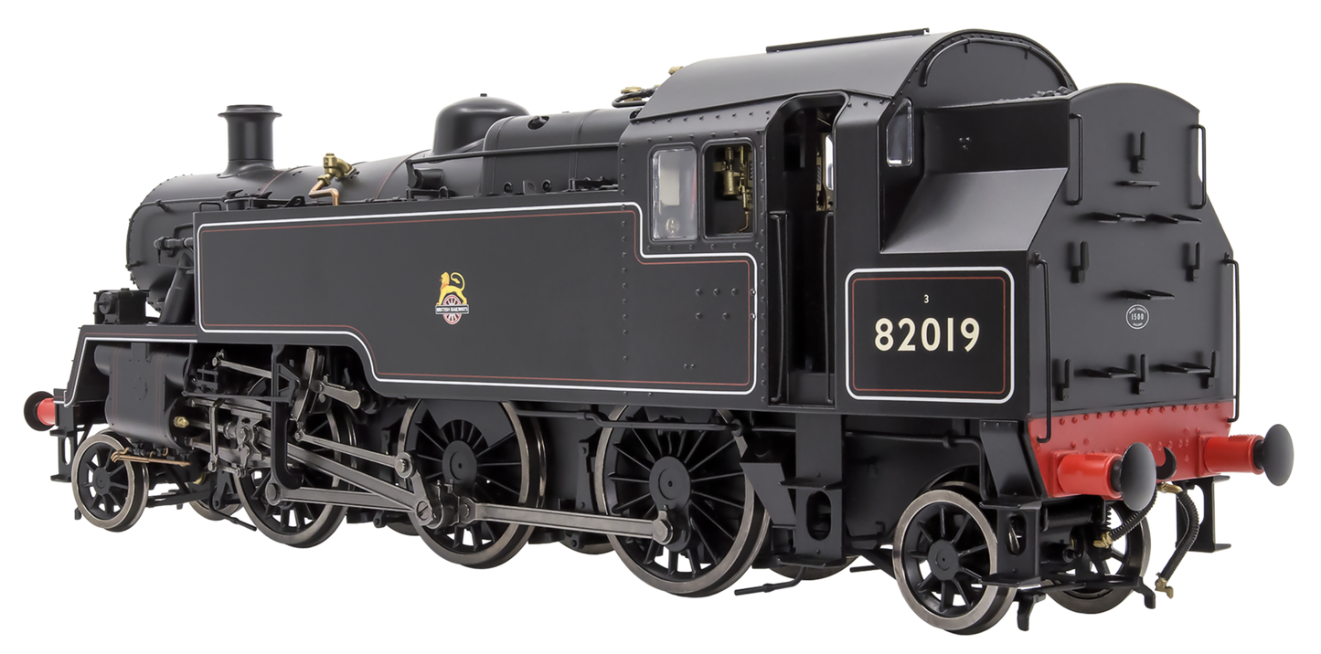 British Railways Standard 3MT 2-6-2T Lined Black Early Crest 82019 - Steam Tank Locomotive