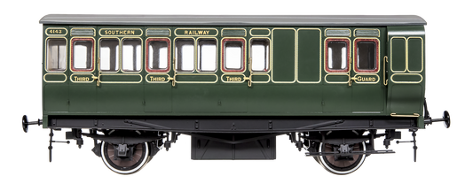 Stroudley 4 Wheel Electrically Lit Brake 3rd Southern Lined Green 4143 - Light Bar Fitted