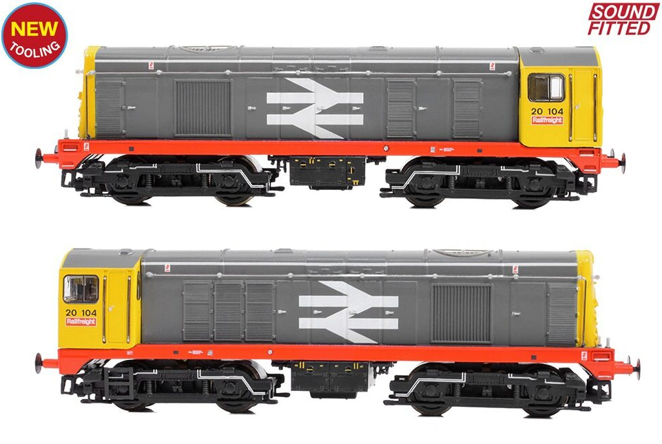 371-039ASF Class 20/0 Disc Headcode 20104 BR Railfreight (Red Stripe) Diesel Locomotive - DCC Sound
