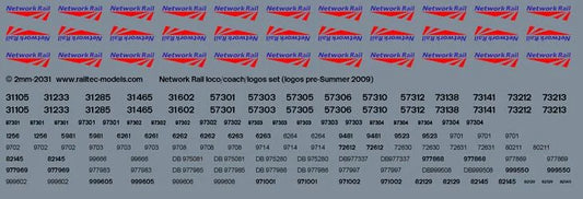 RT-2-2031 Network Rail logos/locos/coaches set Transfer