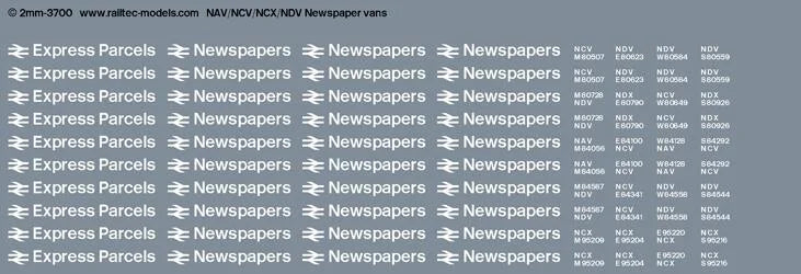 RT-2-3700 NAV / NCV / NDV / NCX Newspaper vans Transfer
