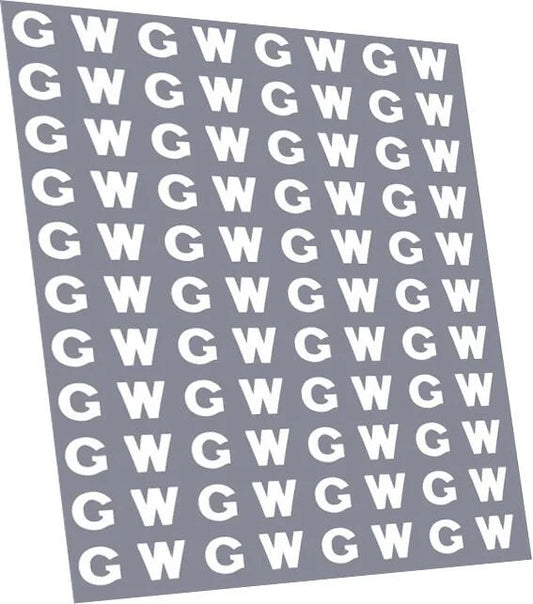 RT-2-4222 RAILTEC 2-4222 GWR 25" GW brandings for freight vehicles (1904-1921)