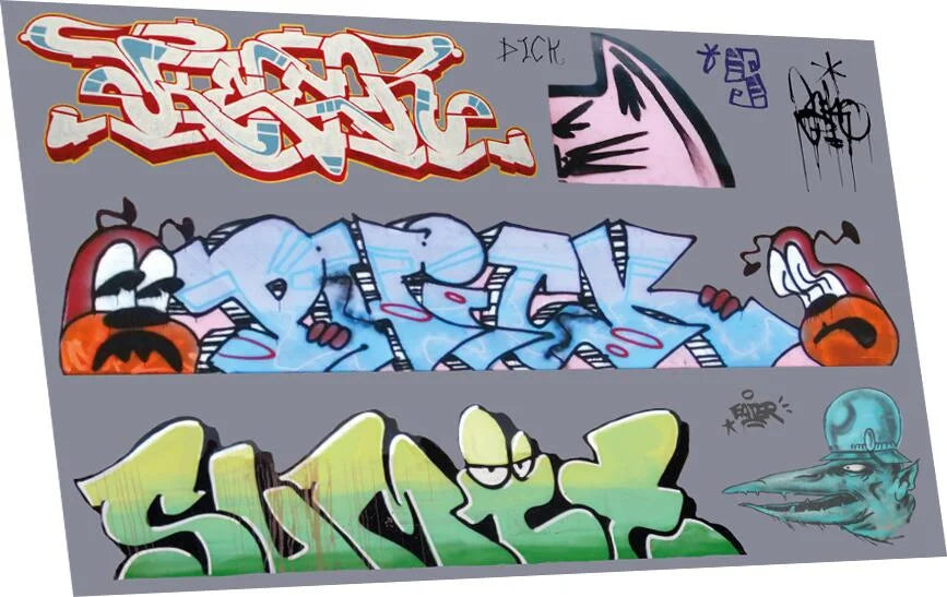 RT-2-8908 RAILTEC 2mm-8908 Graffiti: artistic H (suits larger wagons)