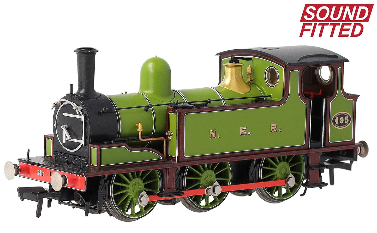 31-065SF NER E (J71) 495 NER Lined Green & Maroon Steam Tank Locomotive - DCC Sound