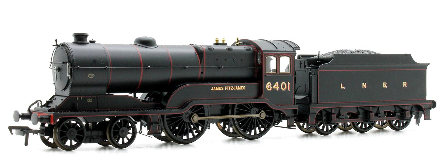 Pre-Owned Class D11/2 'James Fitzjames' LNER Black 4-4-0 Locomotive 6401 - DCC Fitted