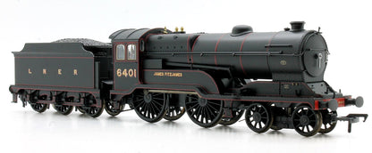 Pre-Owned Class D11/2 'James Fitzjames' LNER Black 4-4-0 Locomotive 6401 - DCC Fitted