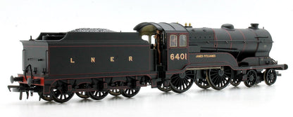 Pre-Owned Class D11/2 'James Fitzjames' LNER Black 4-4-0 Locomotive 6401 - DCC Fitted