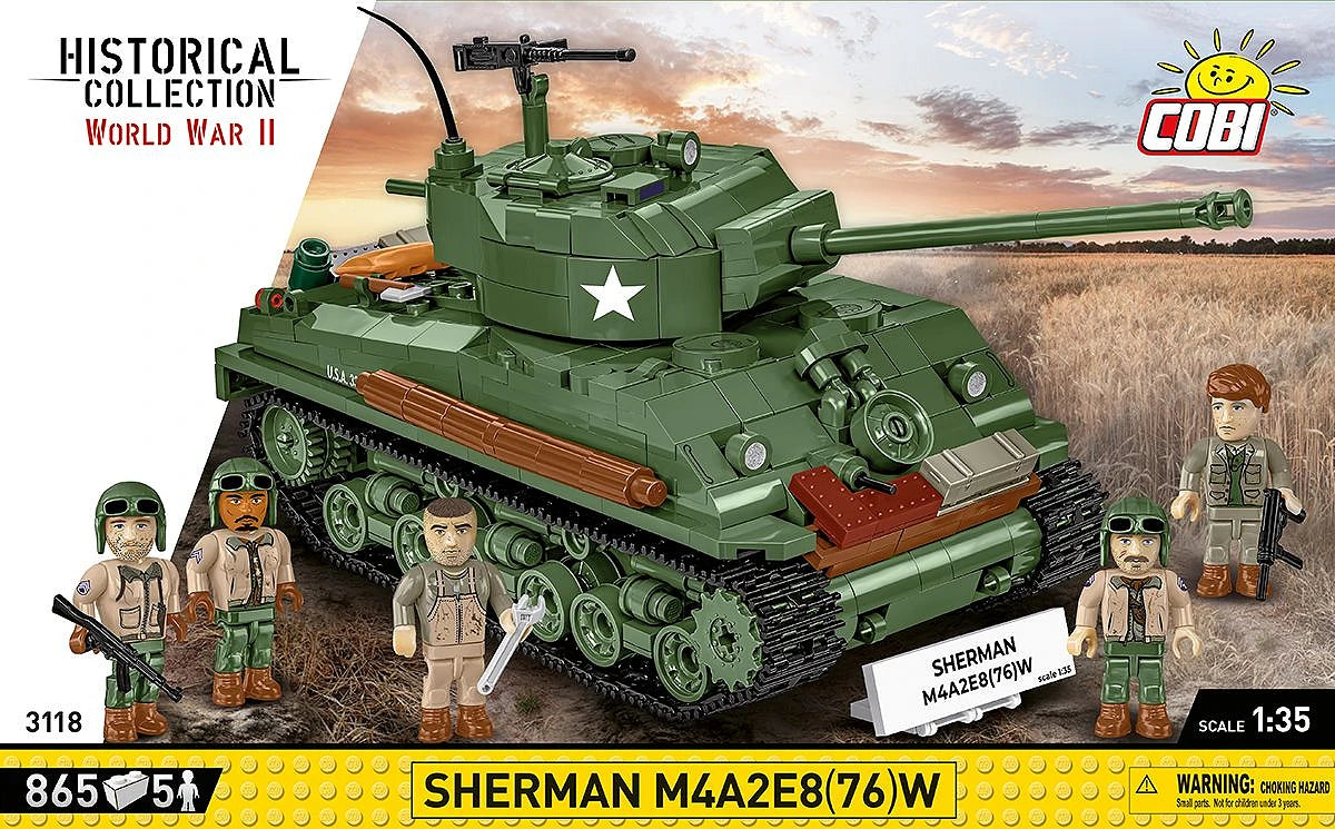 Sherman M4A2E8(76) WWII (880 pcs) Model Kit