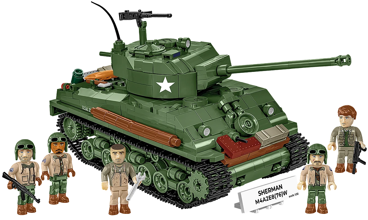 Sherman M4A2E8(76) WWII (880 pcs) Model Kit