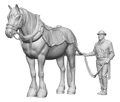 31303-043 O Gauge - Pets, Wildlife & Livestock - Barge Horse and Bargeman