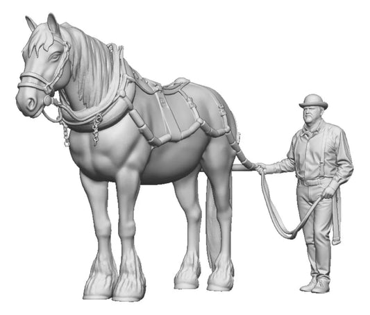 31303-076 OO Gauge - Pets, Wildlife & Livestock - Barge Horse and Bargeman
