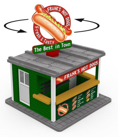O Scale Hot Dog Booth w/Rotating Banner and Illumination