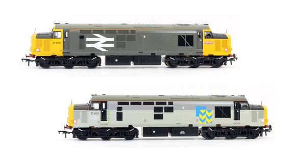 Pre-Owned Class 37/9 Railfreight Twin Pack 37095 Metals Sector & 37906 Grey (Exclusive Edition)
