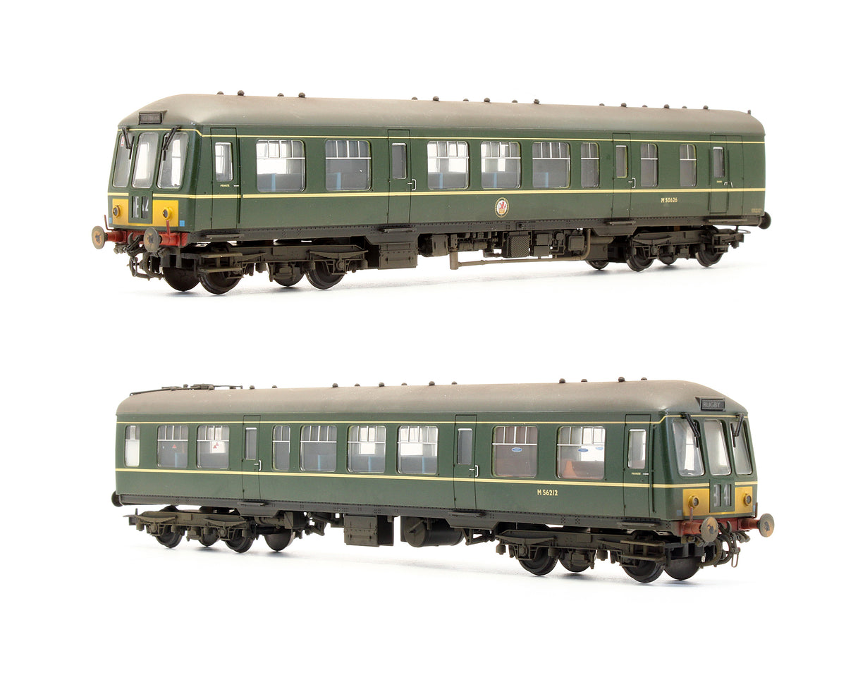 32-906 Pre-Owned Class 108 Two Car DMU BR Green Yellow Warning Panel - Custom Weathered