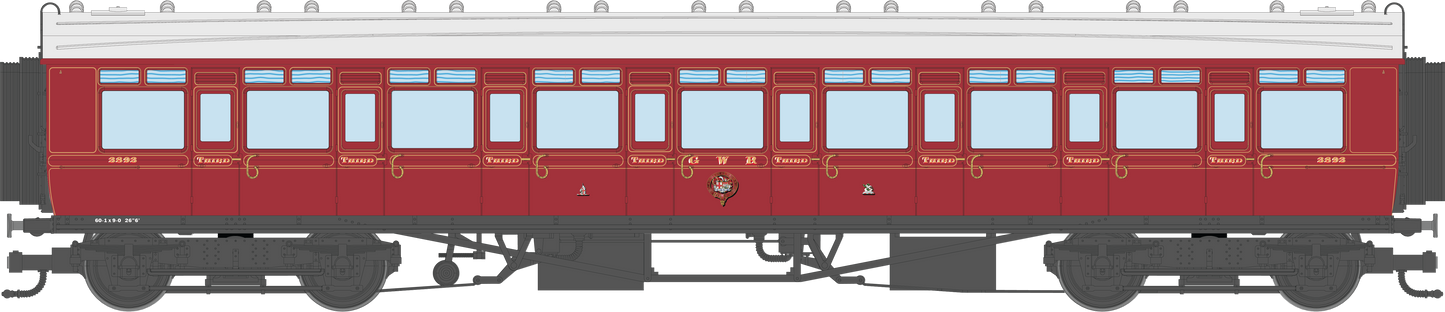 4P-021-001 GWR Corridor Toplight 1914 Lined Crimson Lake All Third 3893