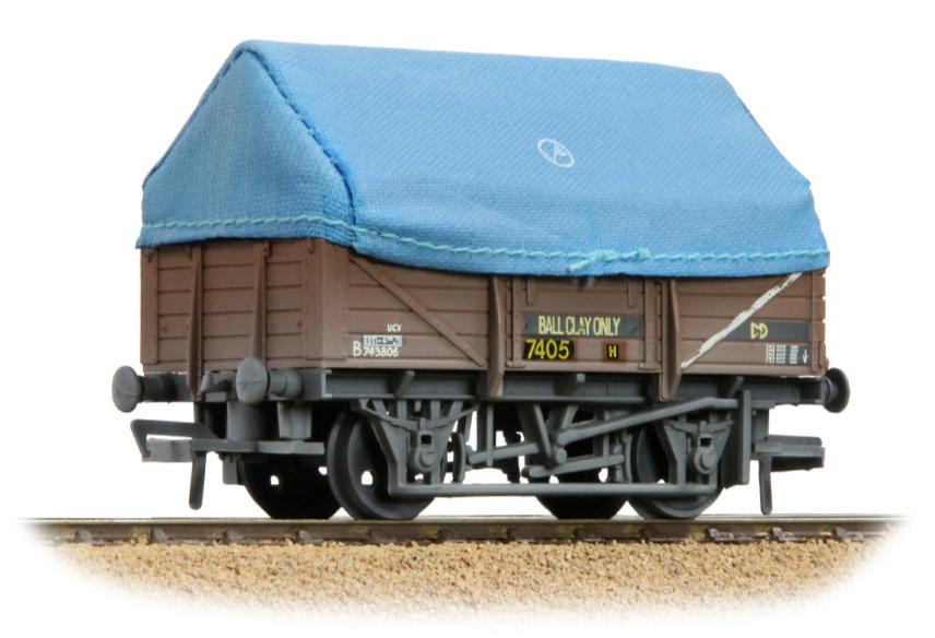 5 Plank China Clay Wagon BR Bauxite (TOPS) With Hood B743806 - Weathered