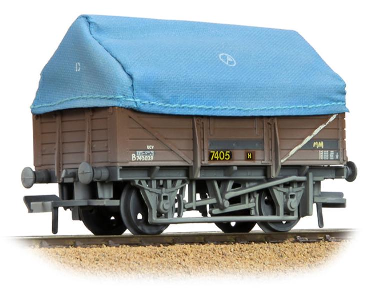 5 Plank China Clay Wagon BR Bauxite (TOPS) With Hood B743029 - Weathered