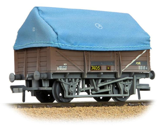 5 Plank China Clay Wagon BR Bauxite (TOPS) With Hood B743029 - Weathered