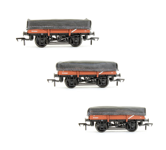 Pre-Owned 33-091 Set Of 5 Plank China Clay Wagons BR Bauxite (Early) With Tarpaulin Covers