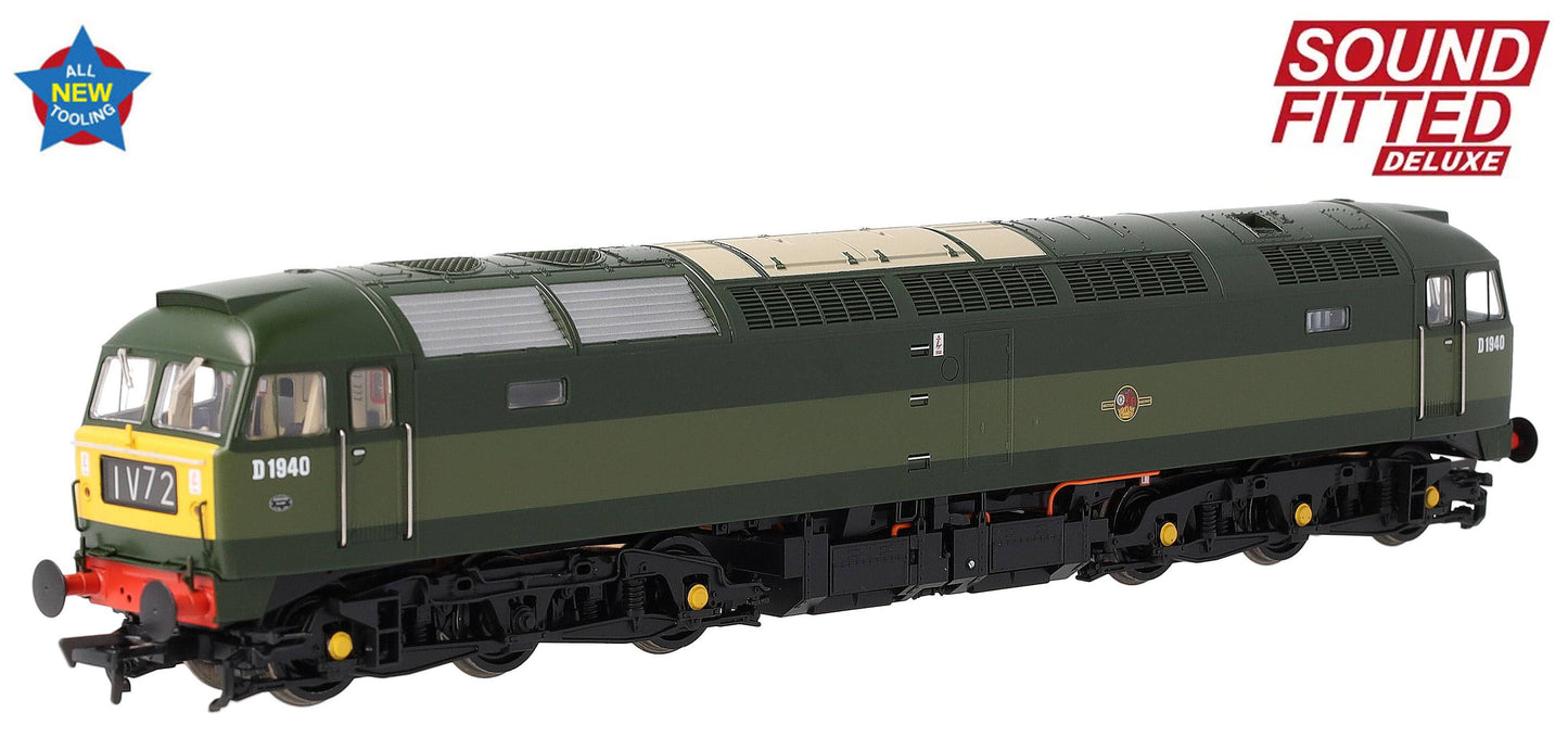 35-410BSFX Class 47/0 D1940 BR Two-Tone Green (Small Yellow Panels) Diesel Locomotive - DCC Sound Deluxe