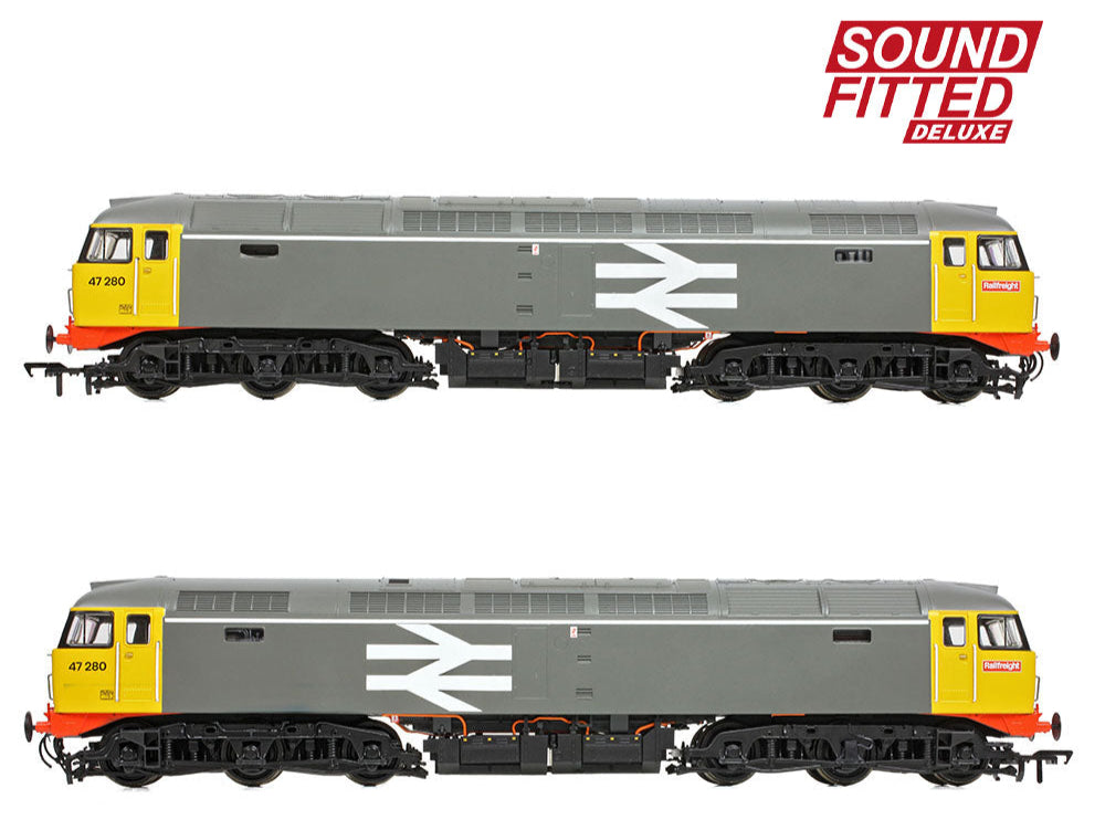 Class 47/0 47280 BR Railfreight Grey Diesel Locomotive - DCC Sound Deluxe