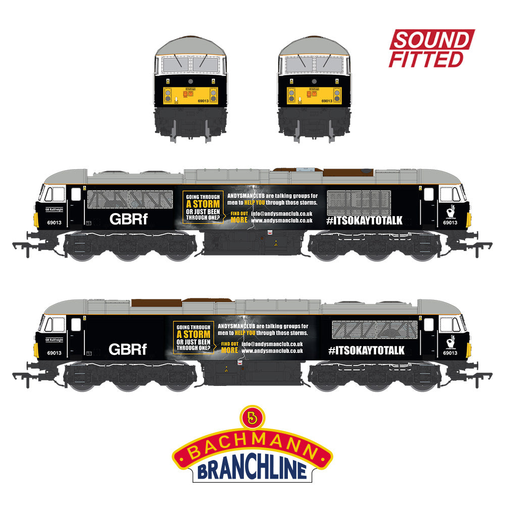 Class 69 69013 Andy's Man Club GBRf Black Diesel Locomotive - DCC Sound