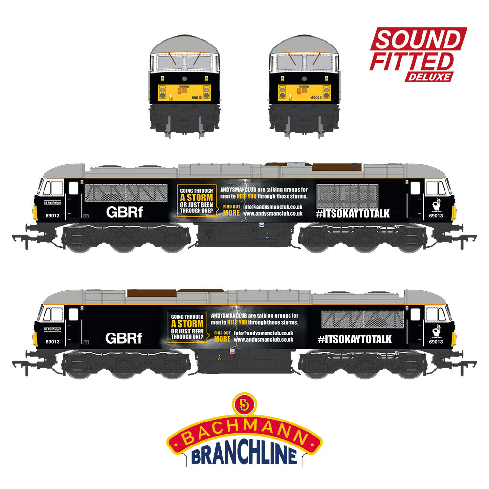Class 69 69013 Andy's Man Club GBRf Black Diesel Locomotive - Deluxe DCC Sound
