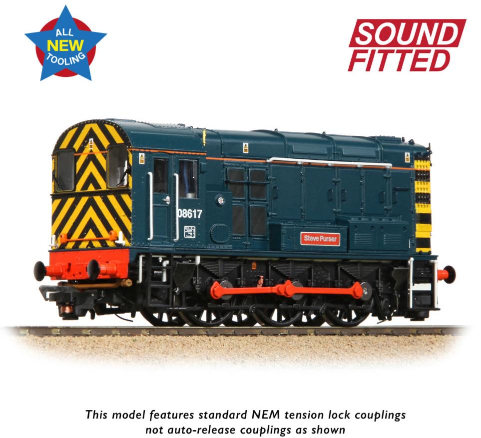 Class 08 08617 'Steve Purser' BR Blue Diesel Locomotive - DCC Sound