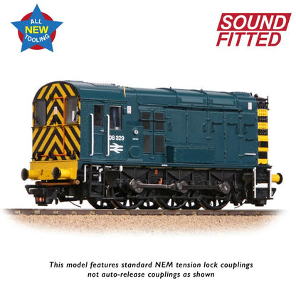 Class 08 08329 BR Blue (Wasp Stripes) Diesel Locomotive - DCC Sound