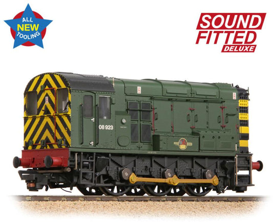 Class 08 08923 BR Green (Wasp Stripes) Diesel Locomotive - Deluxe DCC Sound & Weathered