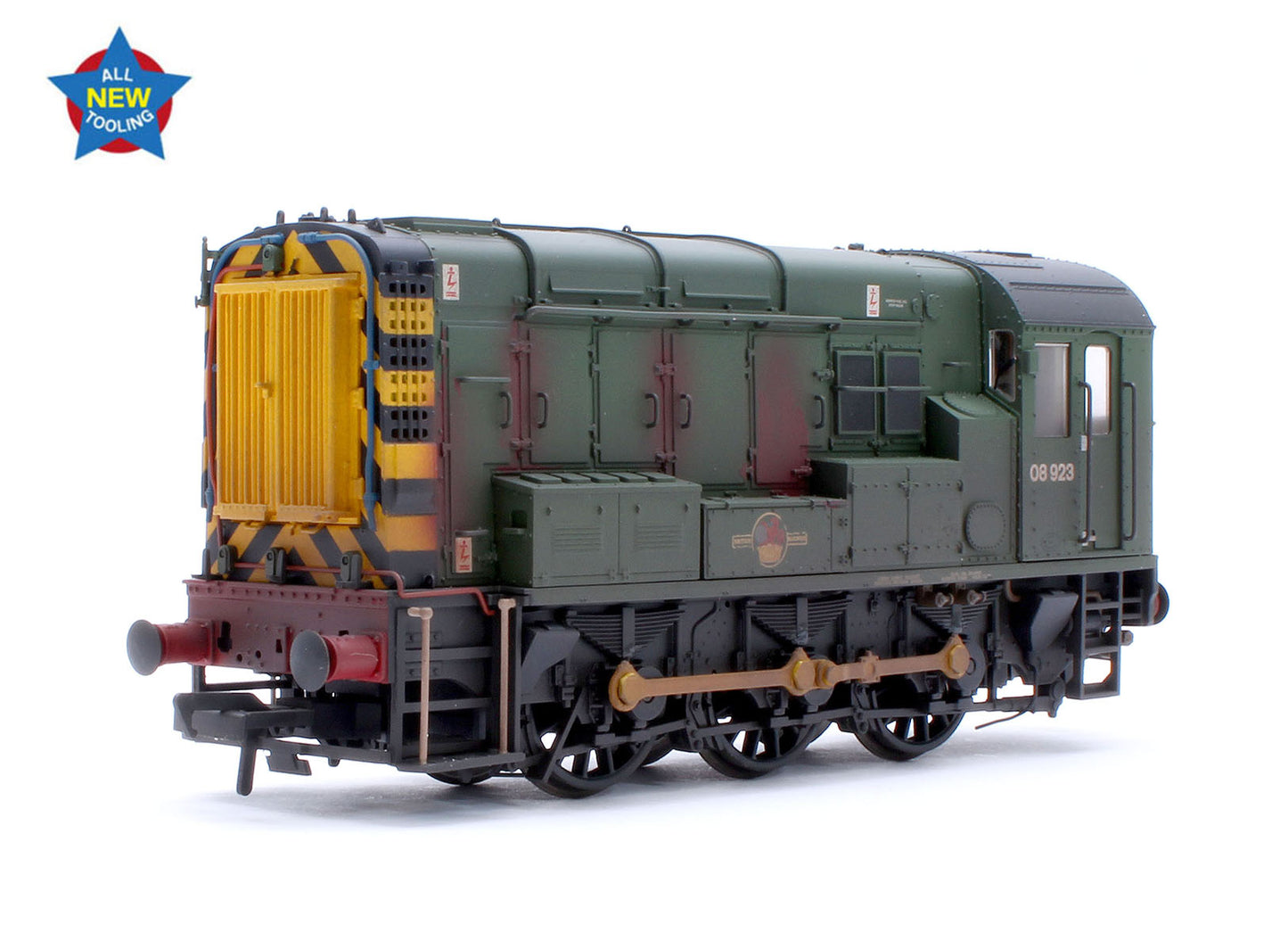 Class 08 08923 BR Green (Wasp Stripes) Diesel Locomotive - Weathered