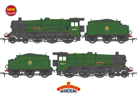 LMS Jubilee with Riveted Stanier Tender 45671 'Prince Rupert' BR Lined Green (Early Emblem) Steam Locomotive