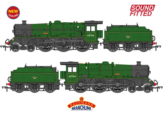 LMS Jubilee with Riveted Fowler Tender 45704 'Leviathan' BR Lined Green (Late Crest) Steam Locomotive - DCC Sound
