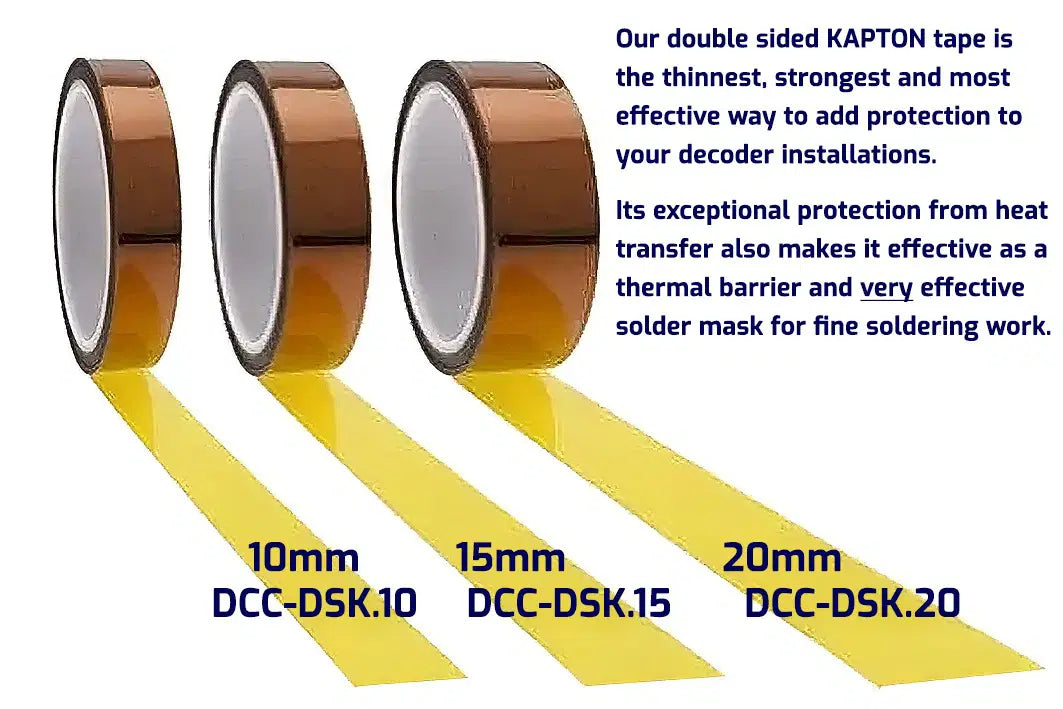 DCC-DSK.10 DCC Concepts Double Sided Kapton Tape. 10mm wide, 10m roll