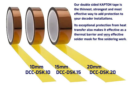 DCC-DSK.10 DCC Concepts Double Sided Kapton Tape. 10mm wide, 10m roll