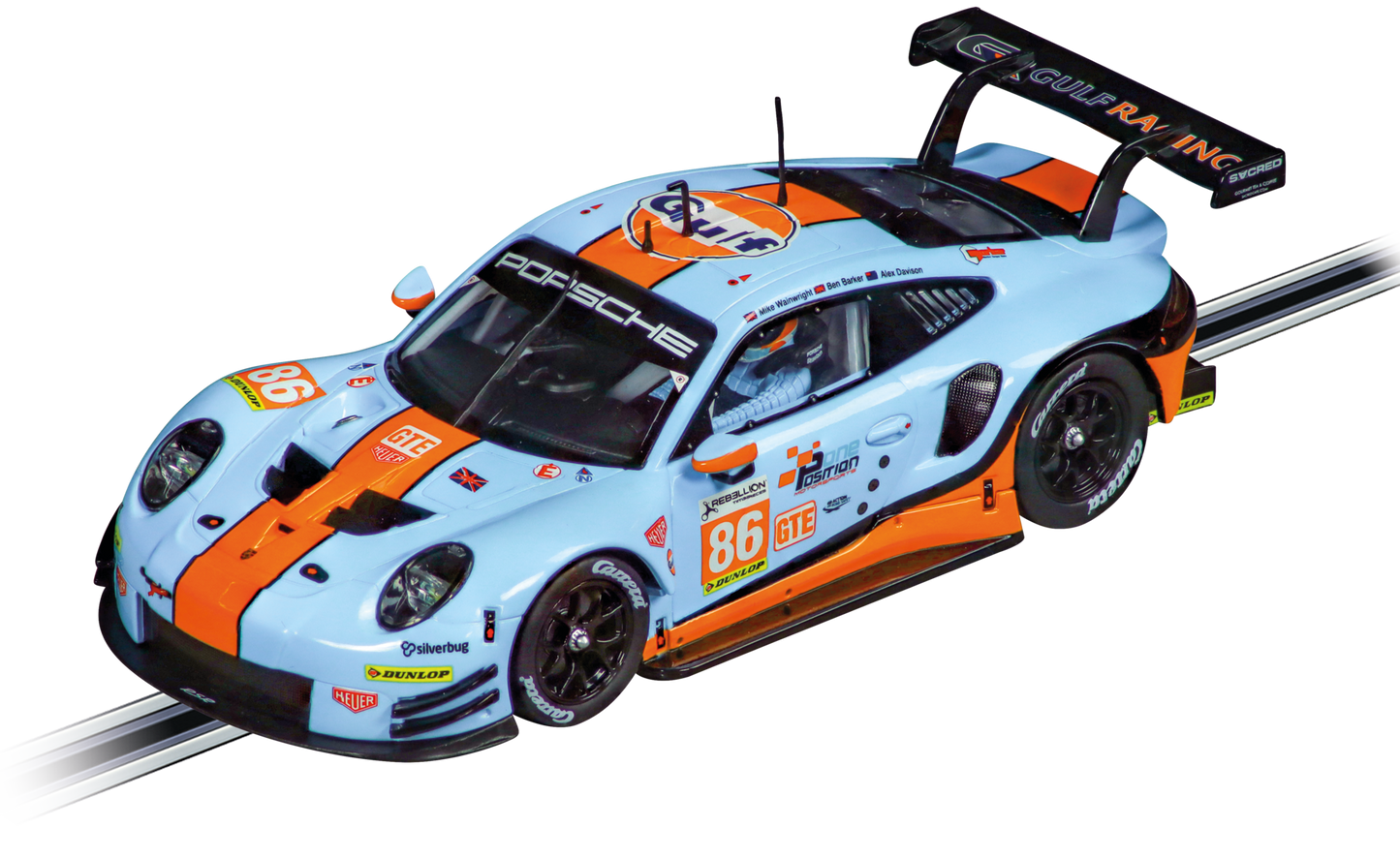 Carrera EVOLUTION Porsche 911 RSR "Gulf Racing, Mike Wainwright, No.86", Silverstone 2018