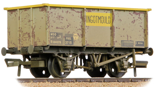 BR 27T MSO Steel Tippler BR Grey & Yellow 'INGOTMOULD' No.B384378 - Weathered