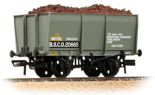 16T Steel Slope-Sided Tippler Mineral Wagon BSC Grey B.S.C.O.20665 (with Load)