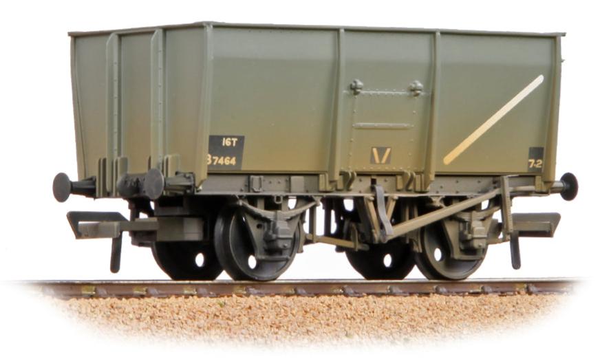 16T Steel Slope-Sided Mineral Wagon Rivetted Doors BR Grey B7464 - Weathered