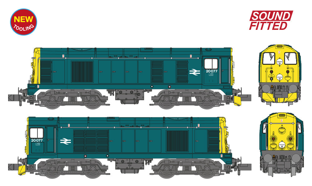 Class 20/0 Disc Headcode & Tablet Catcher Recess 20077 BR Blue Diesel Locomotive - DCC Sound