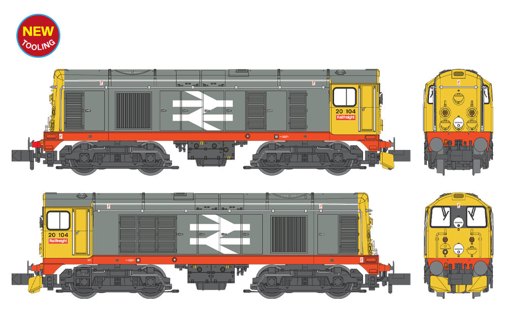 Class 20/0 Disc Headcode 20104 BR Railfreight (Red Stripe) Diesel Locomotive