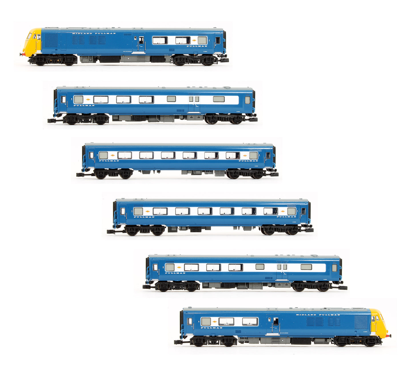 Pre-Owned Midland Pullman Six Car Unit Nanking Blue With Yellow Ends