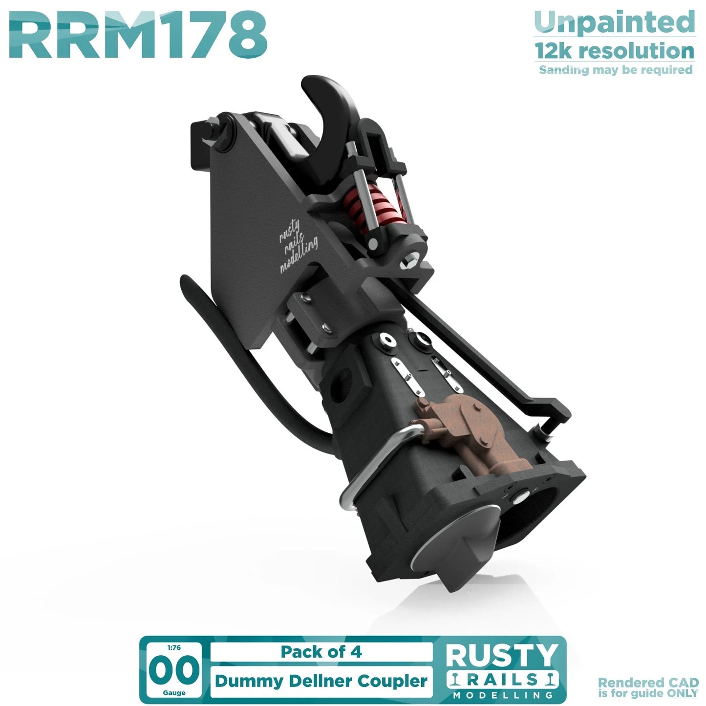 RRM178 OO Gauge Dummy Dellner Coupler (4 Pack) - Unpainted Model Kit