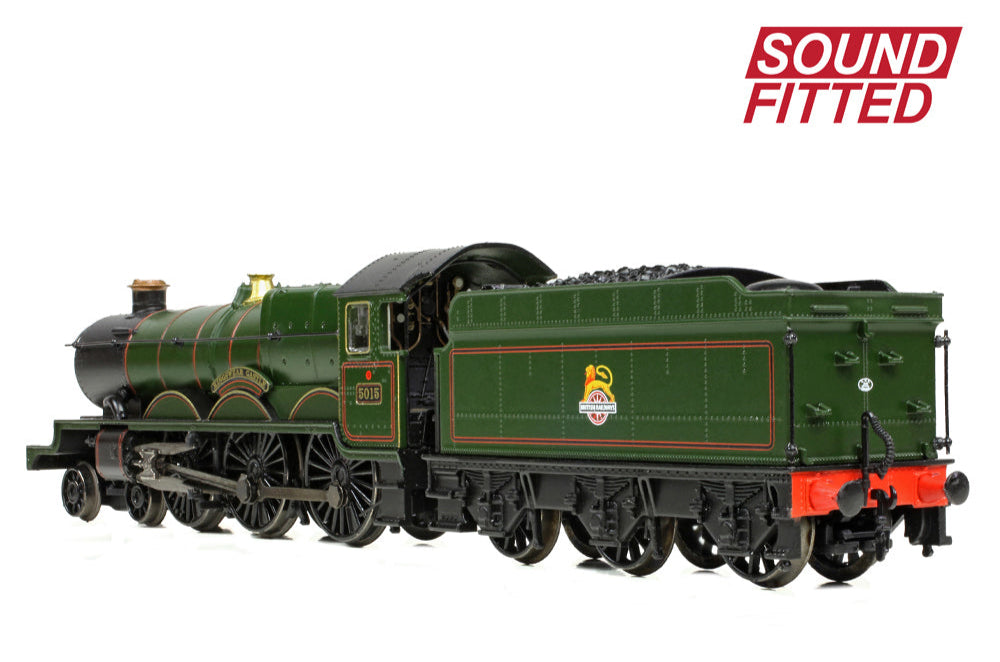 GWR 4073 'Castle' 5015 'Kingswear Castle' BR Lined Green (Early Emblem) Steam Locomotive - DCC Sound